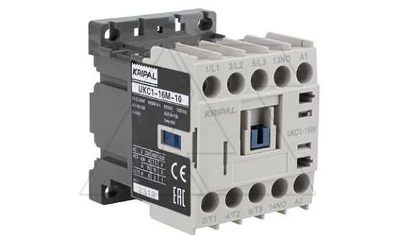 Мини-контактор UKC1-16M-10-230AC, 3P, 16A(AC-3), 20A(AC-1), 7.5kW(400VAC), Uк=230VAC, 1NO фото
