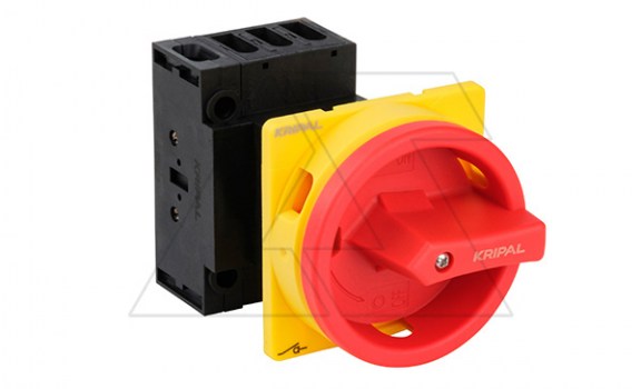 Выключатель нагрузки UKP1-425/EA/SVB, 3Р+N, 25А/AC21, 7.5kW/AC23A, 440VAC, красная блок. рукоятка, монтаж на дверь, IP20(контакты)/IP65(фронт) фото