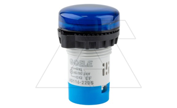 Индикатор светодиодный моноблочный AD116-22DS/A01, синий, LED 220VAC/DC, фильтр 91V, IP65, 22mm GQELE даташит схема