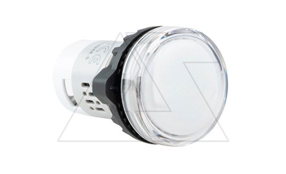 Индикатор светодиодный моноблочный AD116-22DS/A01, белый, LED 220VAC/DC, фильтр 91V, IP65, 22mm фото