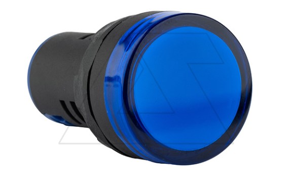 Индикатор светодиодный моноблочный AD116-22DS, синий, LED 220VAC/DC, IP65, 22mm фото