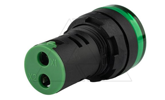 Индикатор светодиодный моноблочный AD116-22DS, зеленый, LED 110VAC/DC, IP65, 22mm GQELE даташит схема