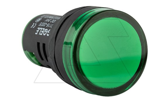 Индикатор светодиодный моноблочный AD116-22DS, зеленый, LED 220VAC/DC, IP65, 22mm фото