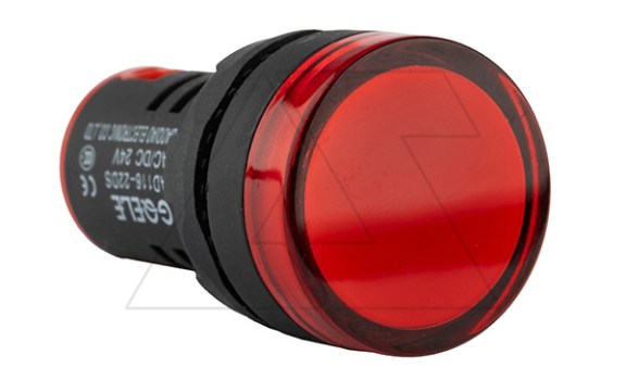 Индикатор светодиодный моноблочный AD116-22DS, красный, LED 380VAC, IP65, 22mm фото