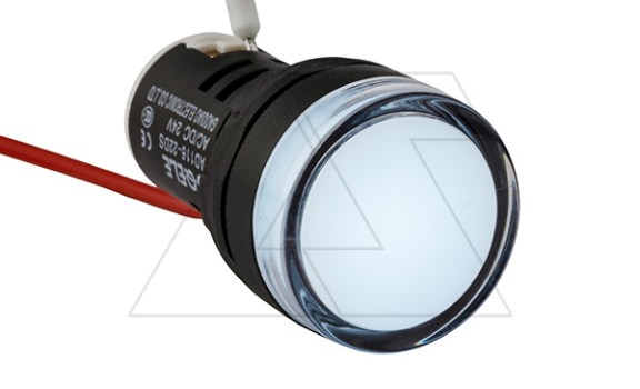 Индикатор светодиодный моноблочный AD116-22DS, белый, LED 110VAC/DC, IP65, 22mm GQELE даташит схема