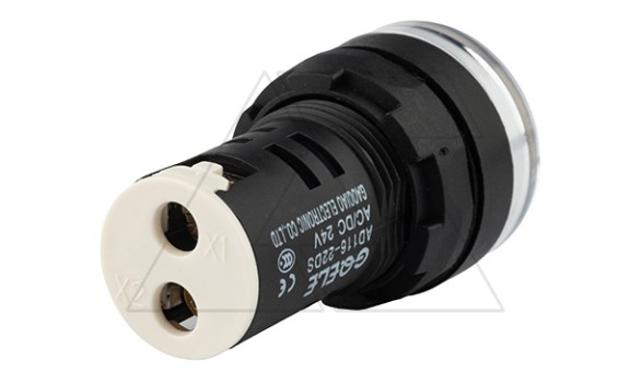 Индикатор светодиодный моноблочный AD116-22DS, белый, LED 110VAC/DC, IP65, 22mm GQELE даташит схема