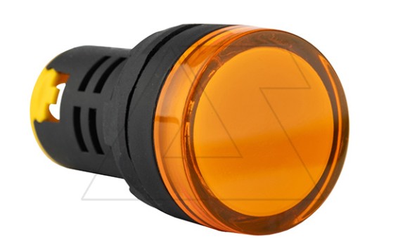 Индикатор светодиодный моноблочный AD116-22DS, желтый, LED 380VAC, IP65, 22mm фото