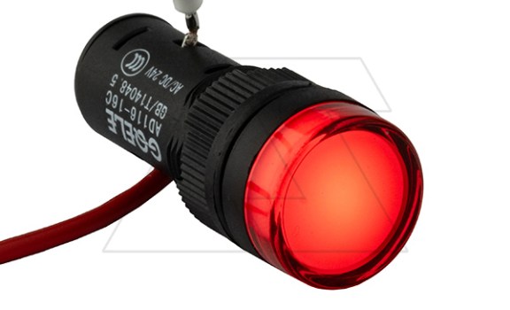 Индикатор светодиодный моноблочный AD16-16C, красный, LED 24VAC/DC, 16mm, IP50 GQELE даташит схема