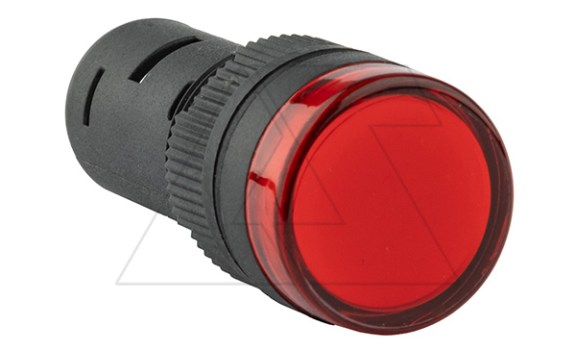 Индикатор светодиодный моноблочный AD16-16C, красный, LED 220VAC/DC, 16mm, IP50 фото
