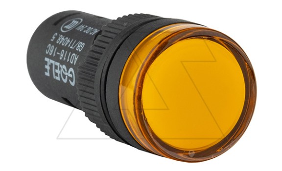 Индикатор светодиодный моноблочный AD16-16C, желтый, LED 220VAC/DC, 16mm, IP50 фото