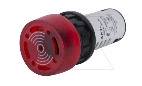 Акустическое сигнальное устройство (зуммер) AD16-22, 220VAC/DC, с подсветкой, 80dB, 22mm, IP31 фото