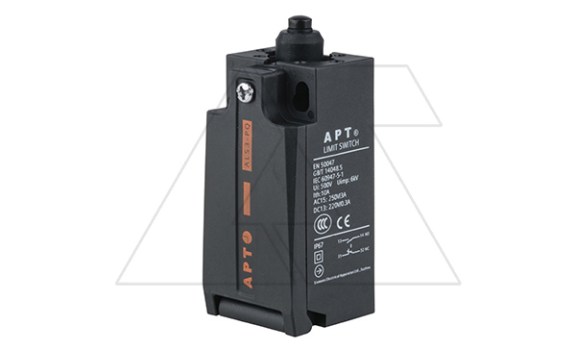Выключатель концевой ALS3-P, 1NO+1NC мгнов., Ith=10A, 3A 240V AC15/24V DC13, пласт. кнопочный толкатель, пласт. корпус, IP67, отв. M20 фото