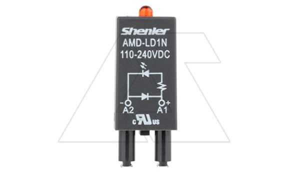 Модуль AMD-LD1N, красный LED+диод, 110_240VDC, поляризация +А1/-А2, черный, для SRU, SKF14, SKC, SKB, STB, SRC*-E, SRB, GZT, GZM, GZS, GZMB, ES32 фото