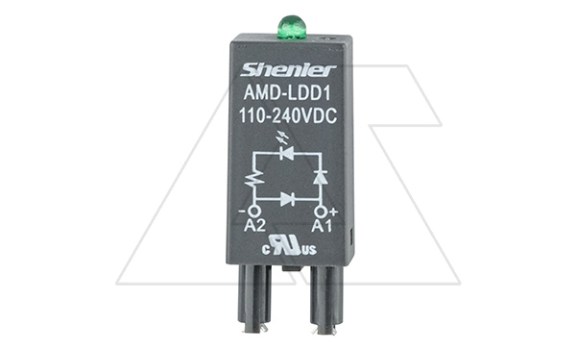 Модуль AMD-LDD1, зеленый LED+диод, 110_240VDC, поляризация +А1/-А2, черный, для SRU, SKF14, SKC, SKB, STB, SRC*-E, SRB, GZT, GZM, GZS, GZMB, ES32 фото