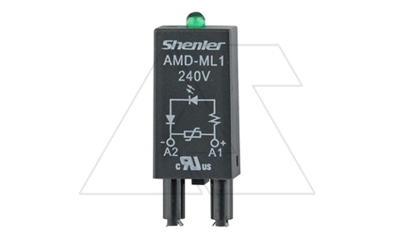 Модуль AMD-ML1, варистор + зеленый LED, 240VAC/DC, черный, для SRU, SKF14, SKC, SKB, STB, SRC*-E, SRB, GZT, GZM, GZS, GZMB, ES32 фото