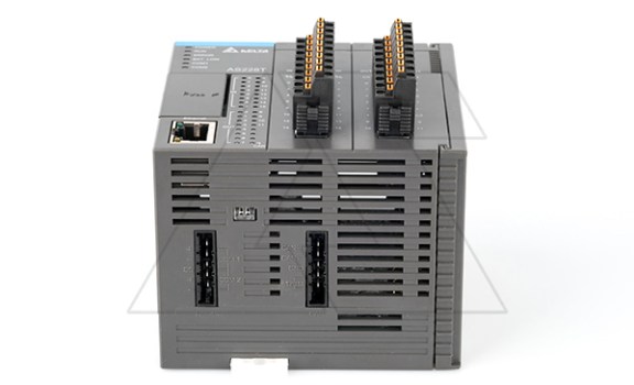 Программируемый логический контроллер AS228T-A, 16DI, 12TO(NPN), 24VDC, 64K шагов, 2xRS485, USB, microSD, CANopen, Ethernet Delta даташит схема