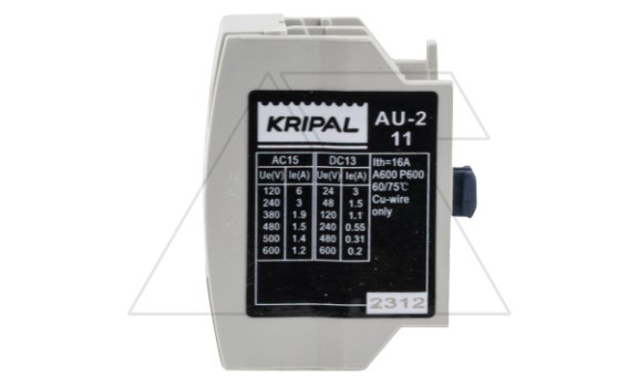Блок-контакт вспом. AU-2-11, 1NO+1NC, фронт. монтаж, для контакторов UKC(D)-9_95 Kripal даташит схема