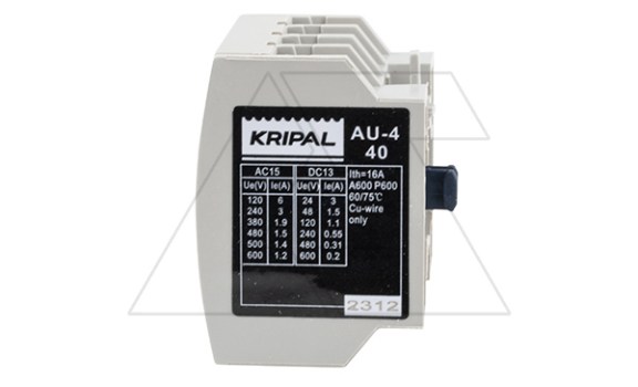 Блок-контакт вспом. AU-4-40, 4NO, фронт. монтаж, для контакторов UKC(D)-9_95 Kripal даташит схема
