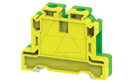 Клемма защитного проводника CGT16N /12x55mm, винтовая, 2 присоед., 16mm2, желто-зеленая фото
