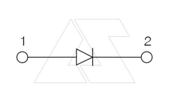 Клемма с диодом CKT4UD1 /6x46,3mm, винтовая, 1N4007 (1000V, 1A), сх. L-R, 2 присоед., 4(max 6)mm2, 500V, серая Connectwell даташит схема