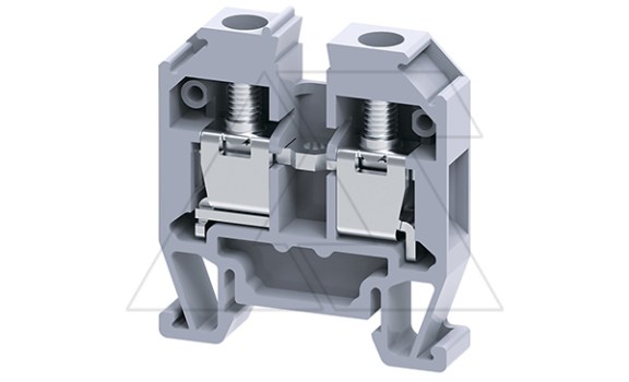 Мини-клемма проходная CMT4 /6x27mm, DIN15, винтовая, 2 присоед., 4(max 6)mm2, 32A, 500V, серая фото