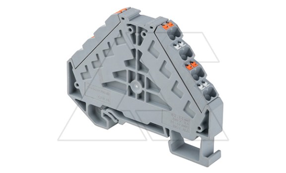 Клемма маршалинговая CP4L16 /9x73mm, push-in, 16 присоед., 1,5(max 2,5)mm2, 8A, 320V, серая фото