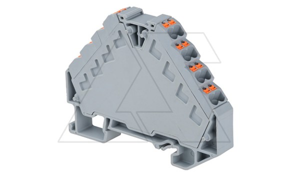 Клемма маршалинговая CP4L16(I.S) /9x73mm, push-in, со связью потенциала, 16 присоед., 1,5(max 2,5)mm2, 8A, 320V, серая Connectwell даташит схема