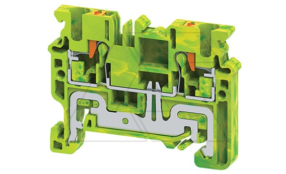 Клемма защитного проводника CPG2.5 /5x49,7mm, push-in, 2 присоед., 2,5(max 4)mm2, желто-зеленая фото