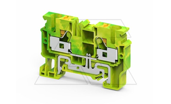 Клемма защитного проводника CPG6/10 /8x62,8mm, push-in, 2 присоед., 10mm2, желто-зеленая фото