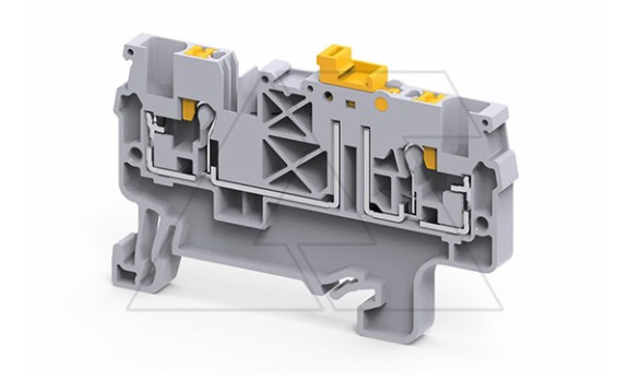 Клемма с ножевым размыкателем CPK2.5 /5x62,2mm, push-in, 2 присоед., 2,5(max 4)mm2, 20A, 1000V, серая фото