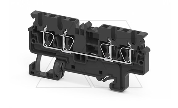 Клемма проходная CX2.5/4BK /5x74,7mm, пружинная, 4 присоед., 2,5(max 4)mm2, 24A, 1000V, черная фото