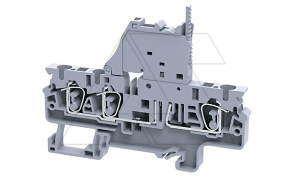 Клемма с держателем предохранителя CXF4/3 /6x86,2mm, пружинная, 3 присоед., 4(max 6)mm2, 10A, 1000V, серая фото