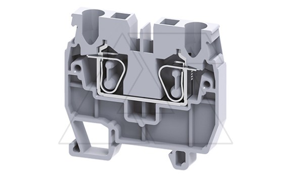 Мини-клемма проходная CXM2.5 /5x37mm, DIN15, пружинная, 2 присоед., 2,5(max 4)mm2, 24A, 1000V, серая фото