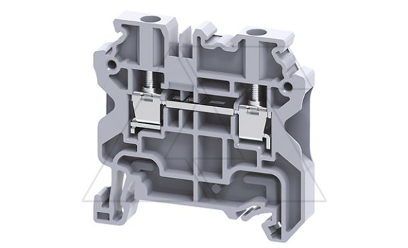 Клемма проходная CY4 /6x50mm, винтовая, 2 присоед., 4(max 6)mm2, 32A, 1000V, серая фото