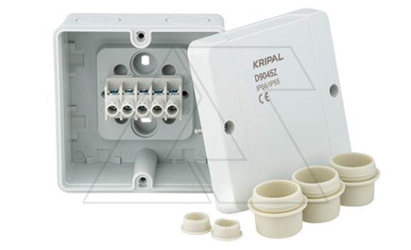 Коробка монтажная пластиковая D9045Z с клемником 98х98х61, IP65 Kripal даташит схема