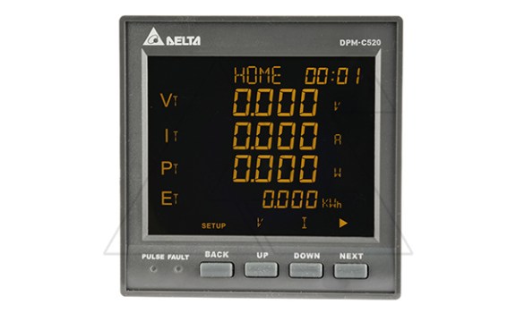 Измеритель параметров трехфазной сети DPM-C520, 35...690VAC, 1A/5A, 45...70Hz, RS485, IP52 Delta даташит схема