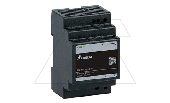 Блок питания импульсный Chrome II, 60W, 2.5А, 85_264VAC / 24VDC, DIN35, винт.клеммы, пл.корпус фото