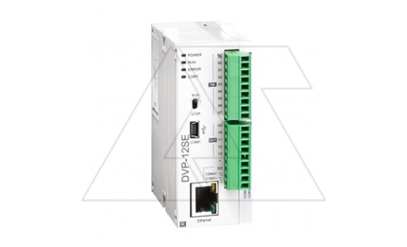 Программируемый логический контроллер DVP12SE11R, 8DI, 4RO, 24VDC, 16K шагов, RS485, USB, Ethernet фото