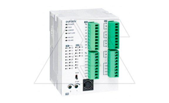 Программируемый логический контроллер DVP28SV11R2, 16DI, 12RO, 24VDC, 30K шагов, RS232, RS485 фото