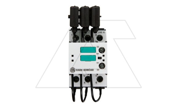 Контактор CNNK 25E 10N 230V 50/60Hz, 3P, 36A, 25kVAr(400VAC по AC6-b), 230V50/60Hz, 1NO Rade Koncar даташит схема