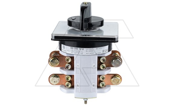 Переключатель BS 200 10 U, 3P, 200A, тип 0-1, 60kW(400VAC по АС-23), на дверь, фронт IP40 Rade Koncar даташит схема