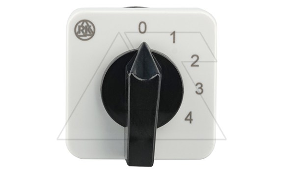 Переключатель BS 16 109 U, 1P, 20A, тип 0-1-2-3-4, 1NO на 1_4, на дверь, фронт IP40 Rade Koncar даташит схема