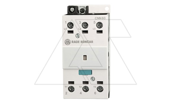 Контактор CNN 60 00 220/230V 50Hz, 3P, 60A/(85A по AC-1), 30kW(400VAC), 220/230VAC Rade Koncar даташит схема