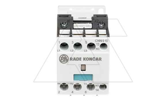 Контактор CNN 9 10 380/400V 50Hz, 3P, 9A/(25A по AC-1), 4.5kW(400VAC), 380/400VAC, 1NO фото
