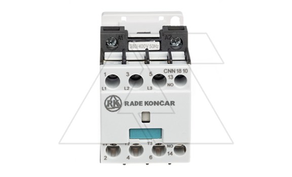 Контактор CNN 18 10 380/400V 50Hz, 3P, 18A/(30A по AC-1), 7.5kW(400VAC), 380/400VAC, 1NO фото