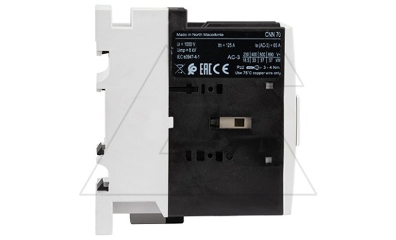 Контактор CNN 70 00 380/400V 50Hz, 3P, 65A/(90A по AC-1), 33kW(400VAC), 380/400VAC Rade Koncar даташит схема