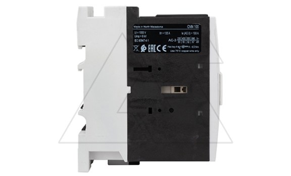 Контактор CNN 100 00 380/400V 50Hz 3P, 100A/(115A по AC-1), 55kW(400VAC), 380/400VAC Rade Koncar даташит схема