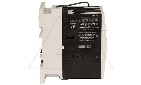 Контактор CNN 100 10, 24VDC, 3P, 100A/(115A по AC-1), 55kW(400VAC), 1NO, Uk=24VDC, Iвтяг=8,3А, Iуд=0,15А Rade Koncar даташит схема