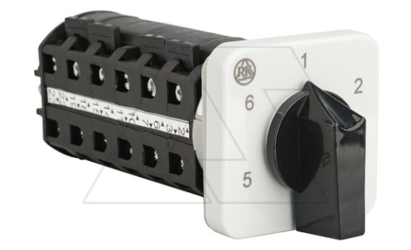 Переключатель BS 16 89 U, 2P, 20A, тип 1-2-3-4-5-6, 2NO на 1_6, на дверь, фронт IP40 Rade Koncar даташит схема