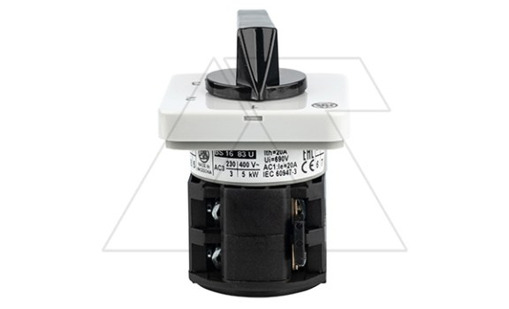 Переключатель BS 16 83 U, 1P, 20A, тип 1-2-3-4, 1NO на 1_4, на дверь, фронт IP40 Rade Koncar даташит схема